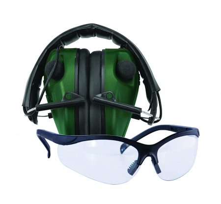 Caldwell E-Max LoPro Electronic Muffs with Shooting Glasses (Green)