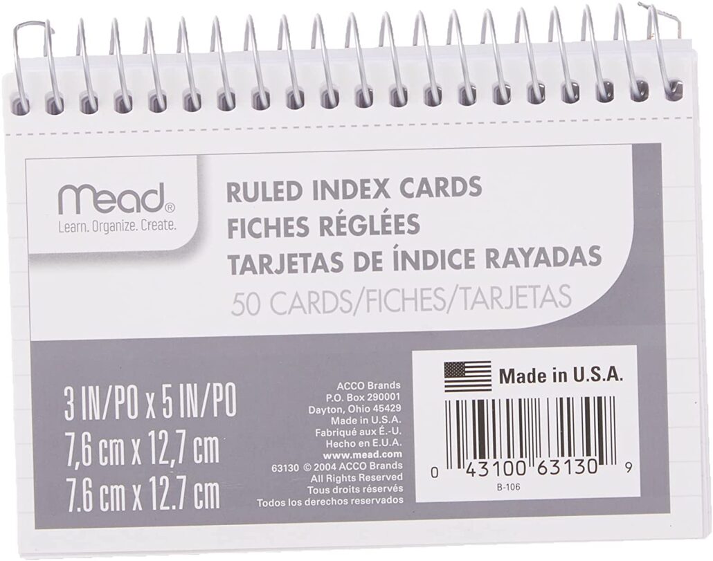 Spiral Bound Index Cards Revere's Riders